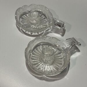 Pair of Oneida Crystal‎ Chamberstick Candle Holders